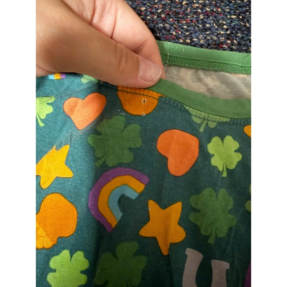 Little Sleepies St Patricks Day Lucky Charms Bamboo Pajama Set Green Kids 9/10